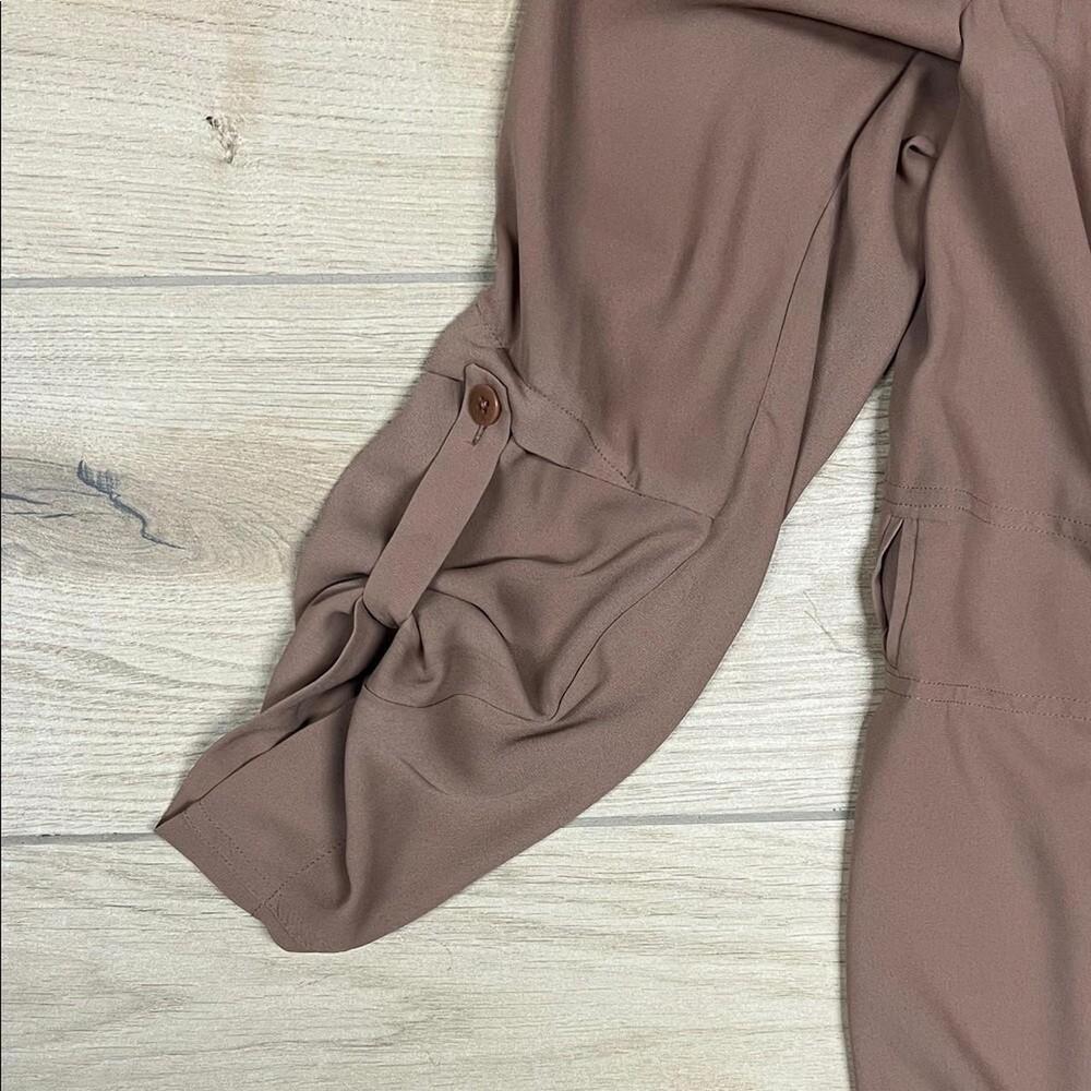 aritzia quincey long line cardigan jacket  Soft brown - Picture 2 of 7